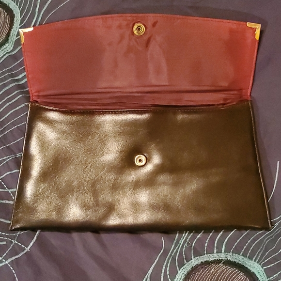 Brown leather clutch - Picture 3 of 3